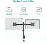 Soporte Para 2 Monitores Doble Dual Escritorio Wali M002-32 Negro Tamaño de 13" a 32"