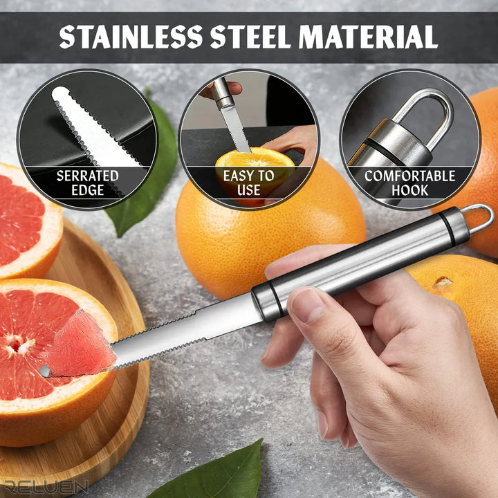 Reluen Cuchillo De Toronja De Acero Inoxidable, Cuchillo Cur