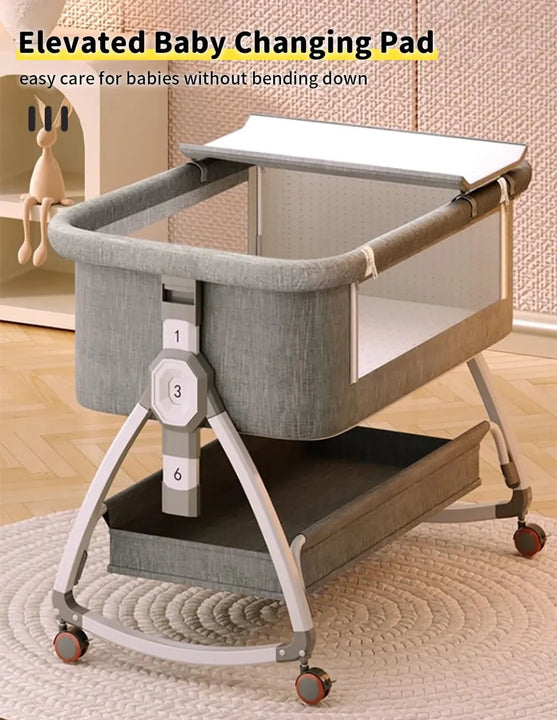 Moisés Portátil 4 En 1 Con Ruedas Y Mosquitero Para Bebé