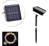 Luz Led Navideña Recargable Panel Solar 200 Leds Impermeable Blanco