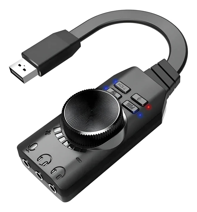 Tarjeta De Sonido Gamer Usb De 7.1 Control Vol Gs3 Mark Ii