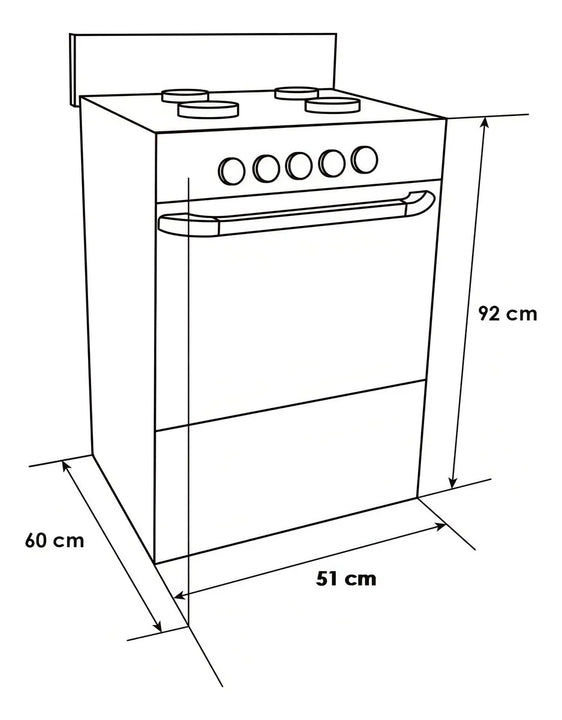 Estufa De Piso Con Horno Abba 4 Pts Gn Ag101-5n Negro