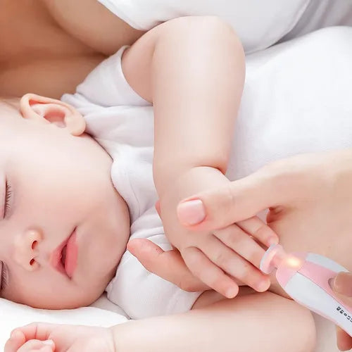 Cortauñas Eléctrico Para Bebés Y Niños Con 6 Recambios Rosas Rosa