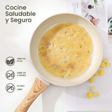 Juego De Ollas Y Sartenes Antiadherentes 16 Piezas Blancas