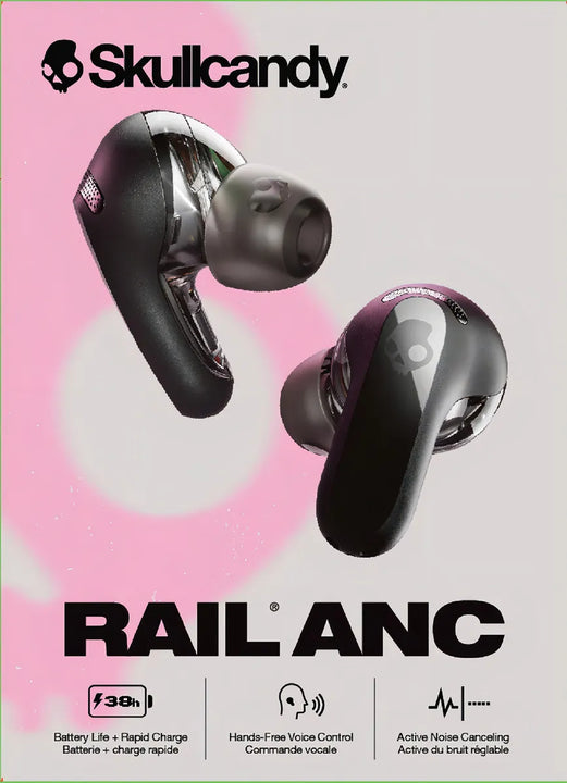 Audifono Skullcandy Rail Anc True Black True Wireless Color Negro Luz Negro