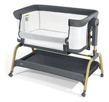 Cuna Mecedora 3 En 1 Con Almacenamiento Y Ruedas, Ajustable