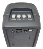 Parlante Portátil Mini Cabina Bluetooth Luz Led Radio Fm Negro