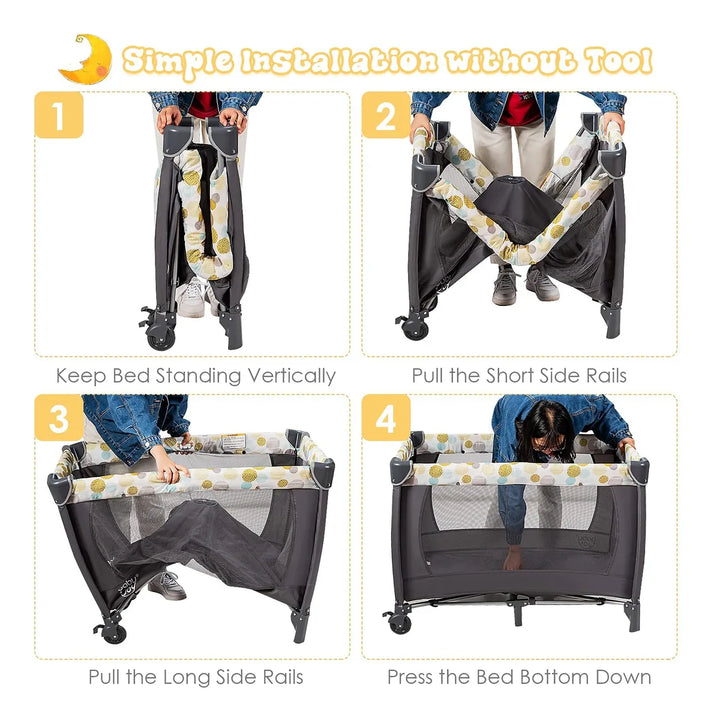 Honey Joy Paquete 4 En 1 Moisés Cuna Juguetes Y Corral