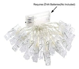 Guirnalda De Luces Led 20 Broches Para Fotos A Pilas 3 Mts Color De Las Luces Blanco