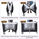 Baby Joy Pack And Play 3 En 1 Portátil Con Moisés Y Cambiado