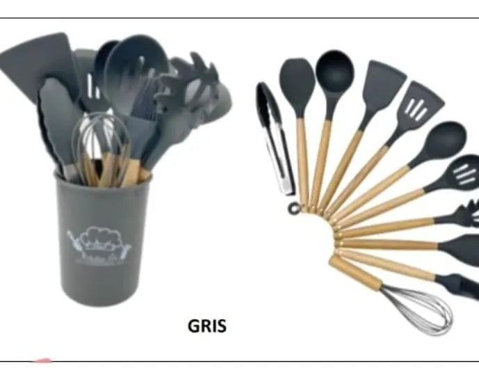 Set De 12 Utensilios De Cocina Silicona Resistentes Al Calor