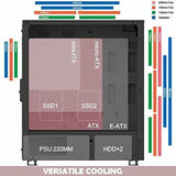 Musetex Gaming Pc Chasis Con 6 Ventiladores Led Argb 120mm