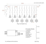 Cortina De Luces Navideñas Led 192, Cálidas, Impermeables, 8