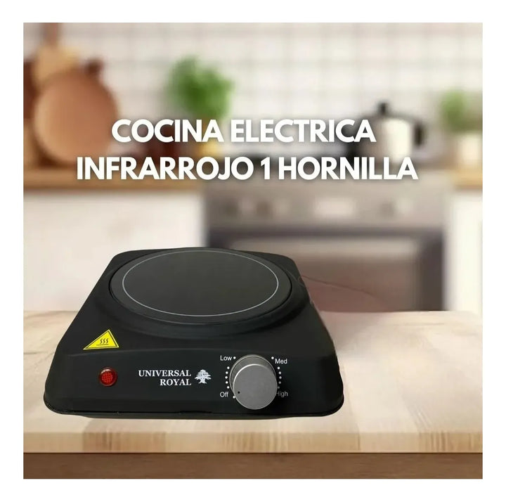 Estufa Eléctrica Infrarrojo Universal Royal 1 Quemador Negro