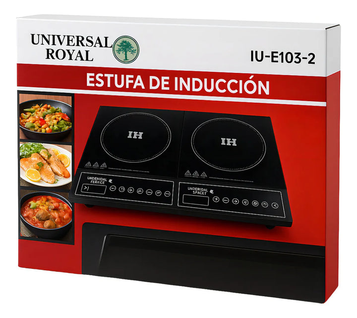 Estufa Induccion 110v 2 Puestos Sobre Poner Y Empotrar 800w Color Negro