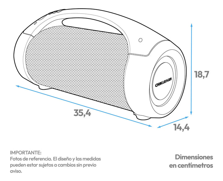 Parlante Portatil Challenger Bluetooth Usb 50w Sc50 Color Negro