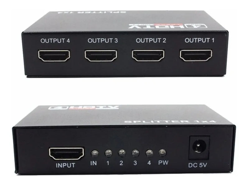 Multiplicador Splitter Hdmi, 1 Entrada X 4 Salidas, 1080 1x4