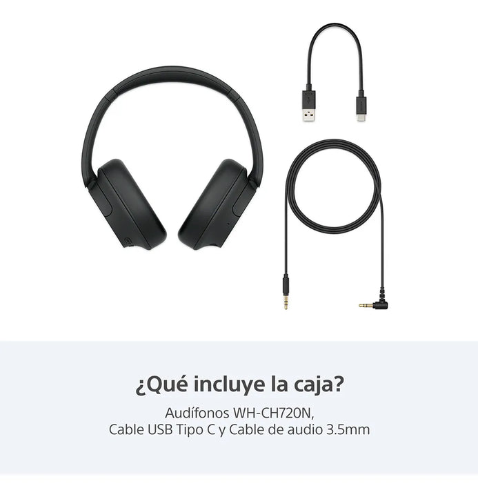 Audífonos Inalámbricos Con Noise Cancelling Wh-ch720n Color Negro