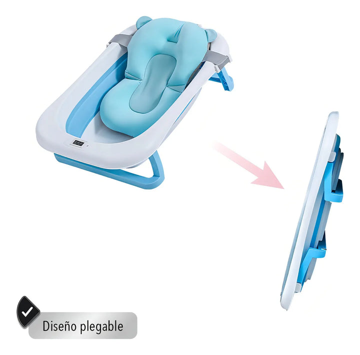 Tina Bañera Plegable Para Bebé Color Azul Tina Bañera Plegab Tina Bañera Plegable Para Bebé