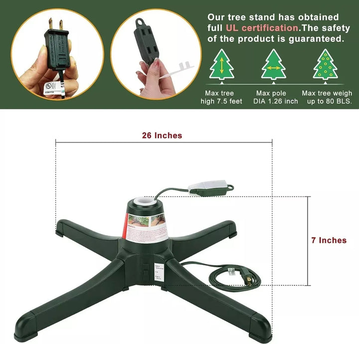 Árbol Navidad Base Giratoria Eléctrica Soporta Árbol 3.2 Mt Verde