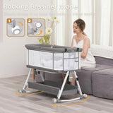 Moisés Para Bebé 3 En 1 Cuna Portátil Ajustable Gris