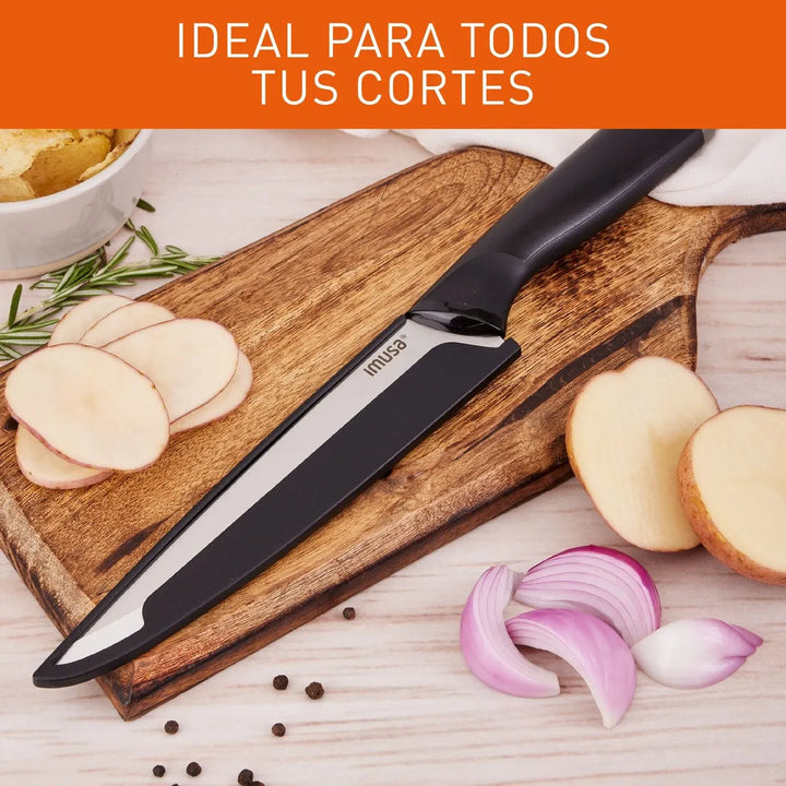 Cuchillo Rebanador 20cm Imusa Talent Acero Inoxidable Color Negro