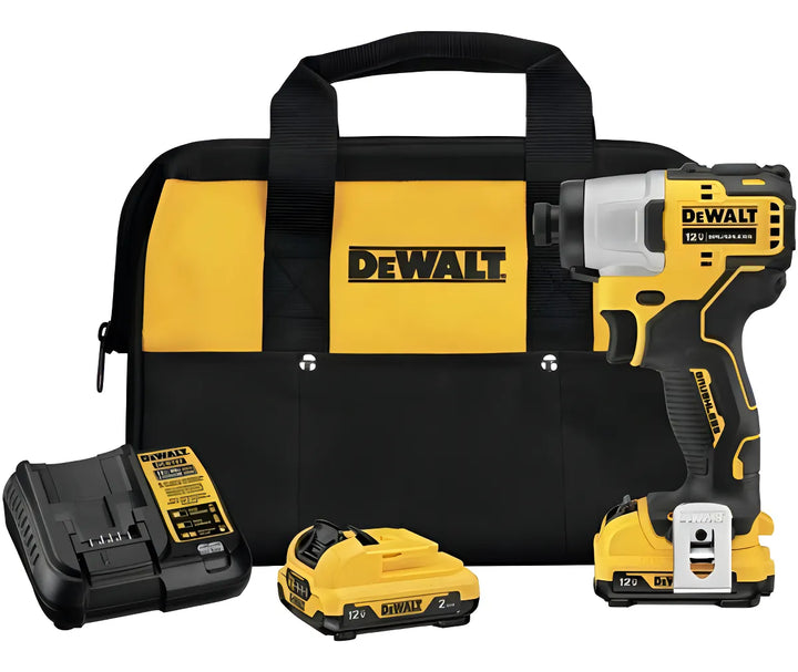 Dewalt Kit De Taladro De Impacto Inalámbrico 12v Sin Escobas Amarillo Dcd801f2