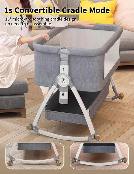 Moisés Portátil 4 En 1 Con Ruedas Y Mosquitero Para Bebé