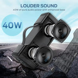 Altavoz Bluetooth Portátil Fuerte De 40w Ipx6 Negro