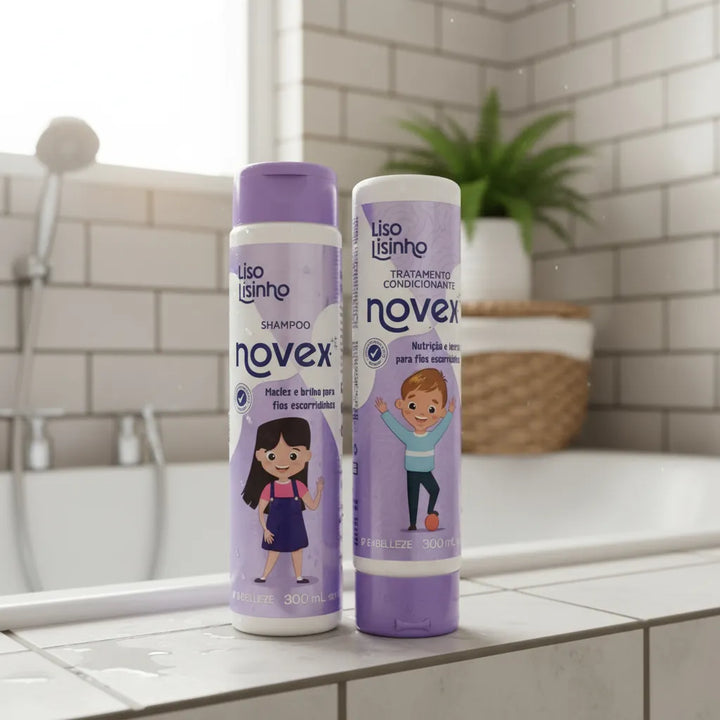Kit Shampoo Y Acondicionador Novex Liso Lisinho Para Niños