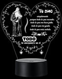 Lámpara De Noche Regalo Para Pareja Novios Amor Decoración Negro