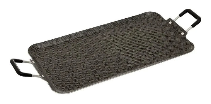 Plancha Doble Para Asar Imusa 50x27 Cm Color Negro