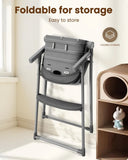 Silla Alta Plegable Para Bebés Y Niños Con Bandeja Gris
