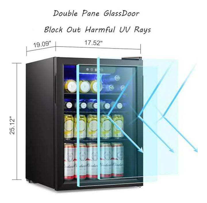 Nevera Mini De Bebidas Antarctic Star - Puerta De Vidrio, Ac