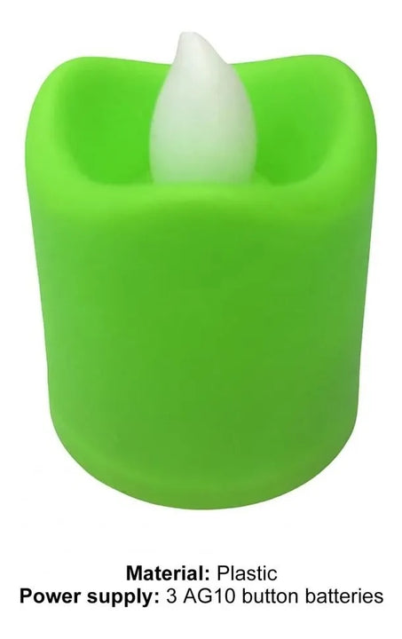 6 Velas Led Multicolor Pilas Navideñas Luz Rgb Iluminación