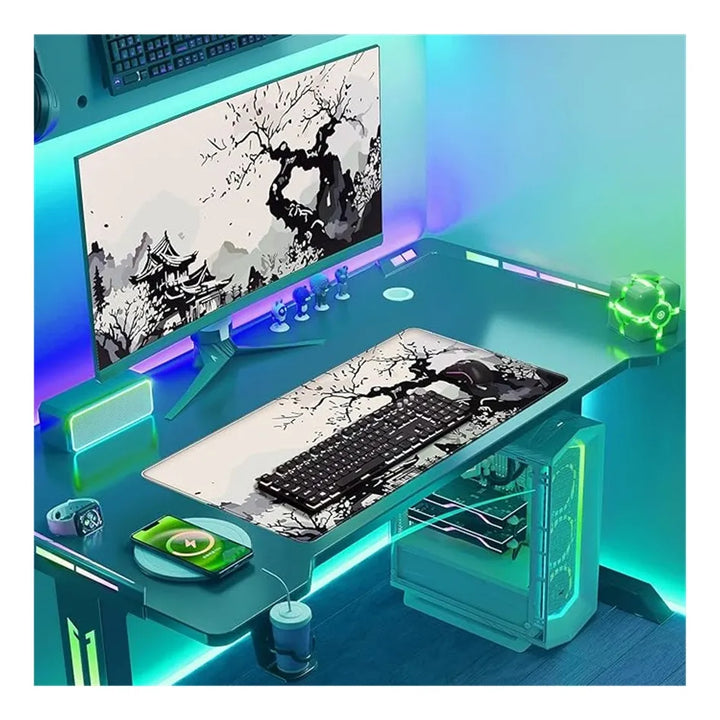 Alfombrilla De Mouse Anime Japonés 80x39 Escritorio Completo Gris Anime Japones