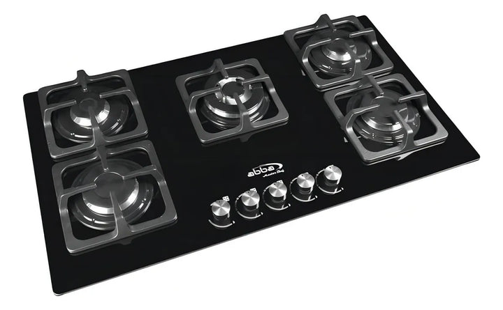 Estufa De Empotrar Abba 5 Puestos Gas Propano Cg 601 V5stc N Color Negro