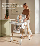 Silla Alta Plegable 3 En 1 Para Bebés Y Niños Gris Claro