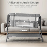 Cuna De Bebé 3 En 1 Portátil Con Colchón Y Malla Gris