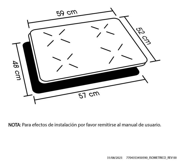 Estufa De Empotrar Inducción Negra 60cm Eléctrica 220v Haceb Negro