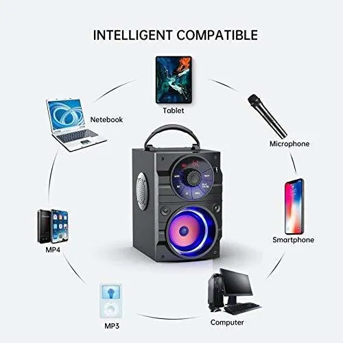 Parlantes Bluetooth Portatiles Con Luz, Parlante Grande Ina