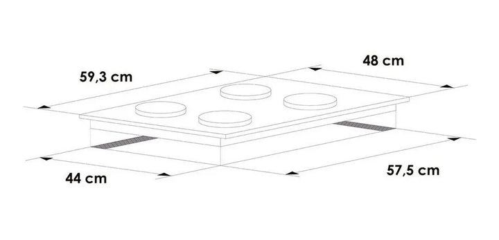 Estufa De Empotrar Abba 4 Pts G/nat Porcelanizada Cg4psnee Negro