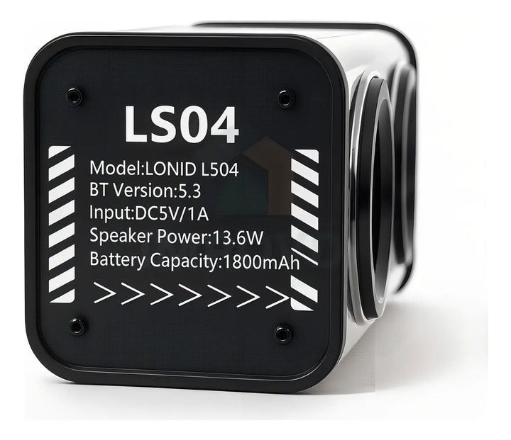 Bocina Portátil Ligero Bluetooth Tws Altavoz Inalámbrico Recargable Parlante Ldnio Luces Led Rgb Sonido Estéreo Graves Potentes Reproductor Música Negro Compacto Duradero