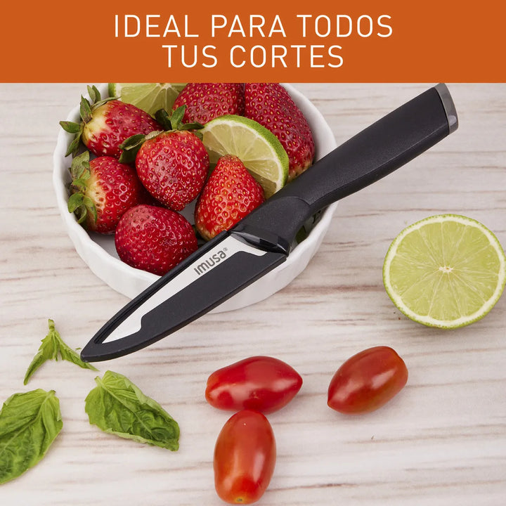 Cuchillo Para Pelar 9cm Imusa Talent Acero Inoxidable Color Negro