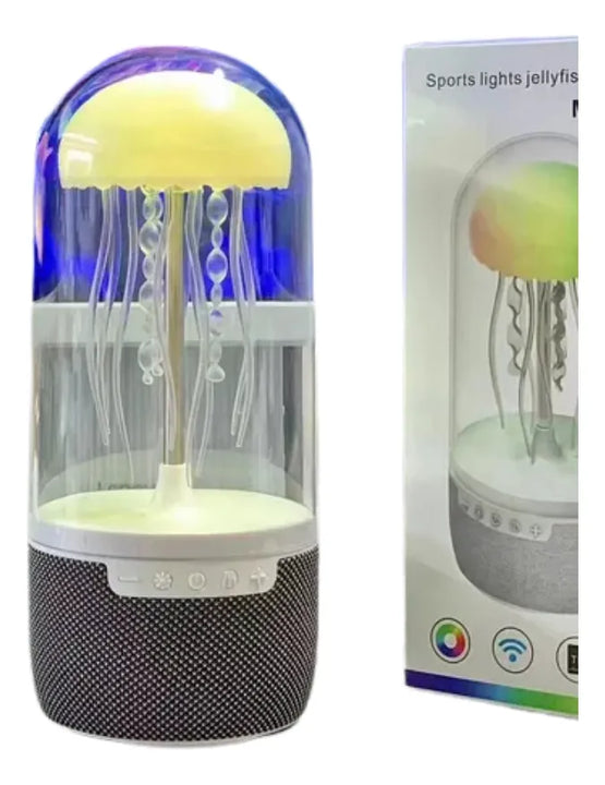 Parlante Bluetooth Con Lámpara Led Forma Medusa Blanco