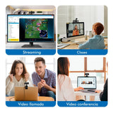 Webcam Camara Web Linkon 2k 1440p Usb Microfono + Tripode Color Negro