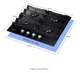 Estufa De Empotrar A Gas Samsung 60 Cm 4 Puestos Na64c3010ak Negro