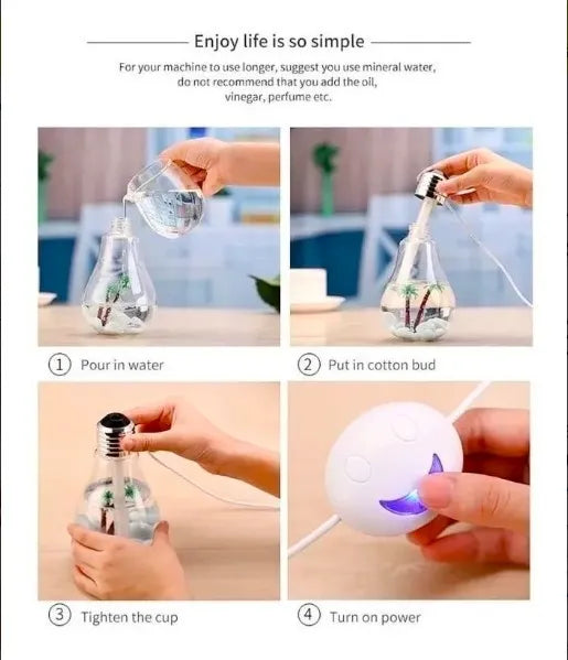 Aromatizador De Bombillo Humidificador Usb Eléctrico Esencia - Blanco