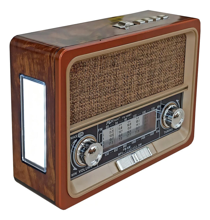 Radio Am Fm Parlante Usb Retro Recargable Baterías ¡ Mp3! Co Color Negro