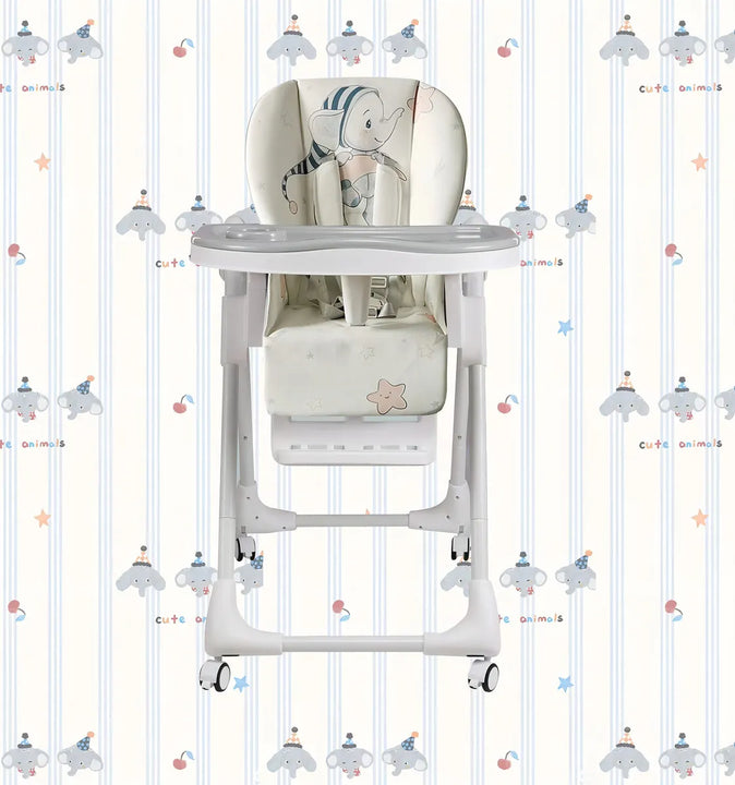 Silla Comedor Kidshop Doble Bandeja Plegable Elefante